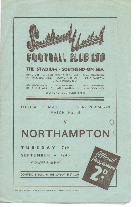1948/49 - Northampton Town Programmes and Memorabilia
